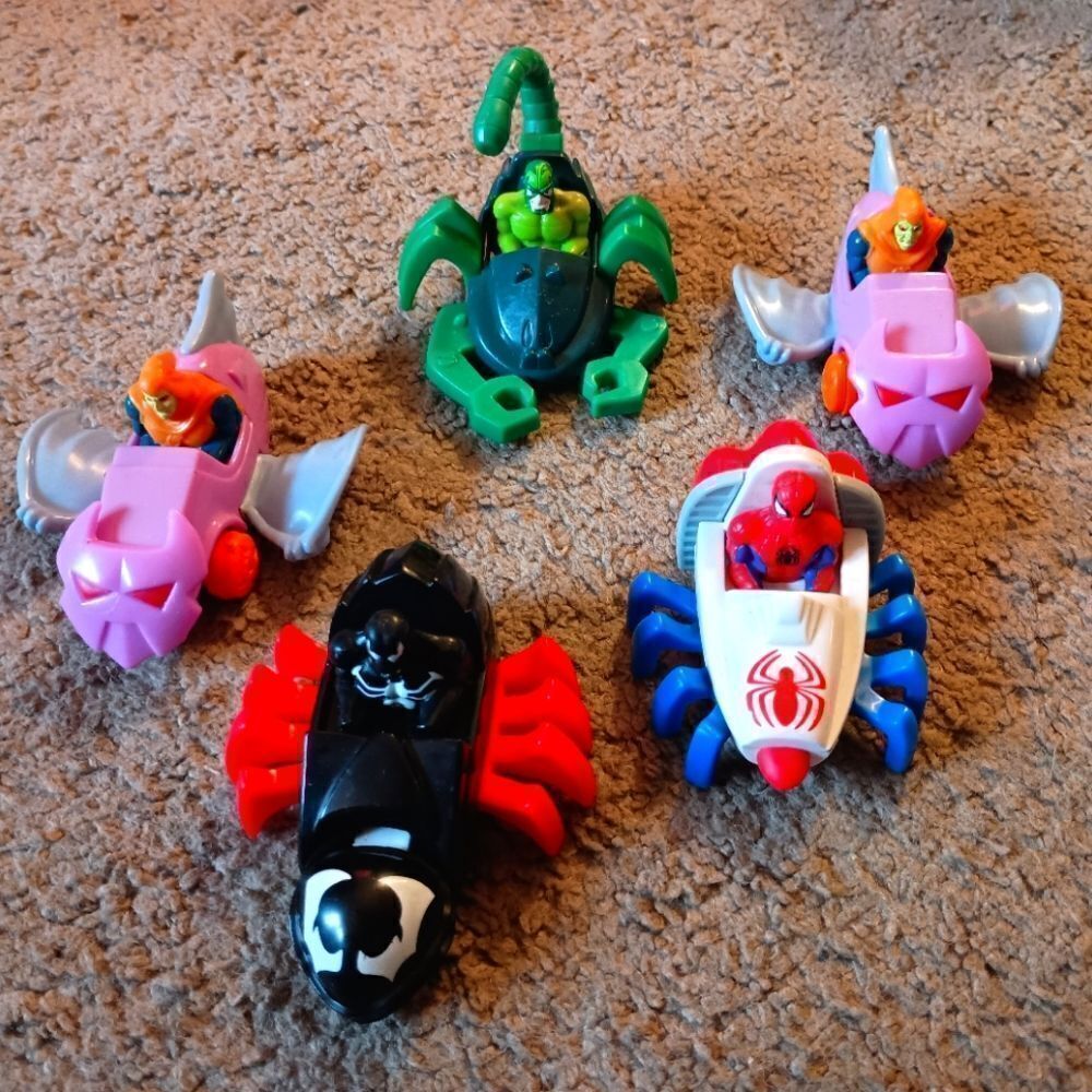Spider Man Happy Meal Vintage Toy Rider Lot PRE-OWNED